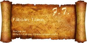 Fábián Timon névjegykártya